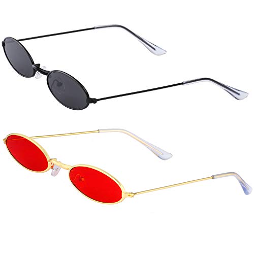 Haichen Vintage kleine ovale Sonnenbrille für...