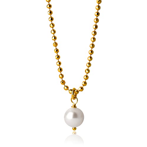 Damen-Schmuck, Perlen Halskette gold,...