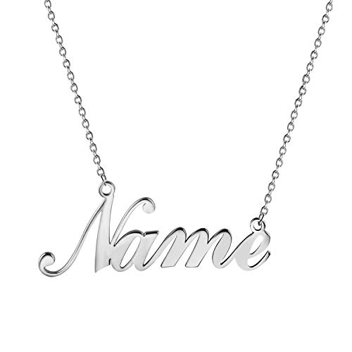 JewelryWe Schmuck Namenskette Damen Edelstahl...