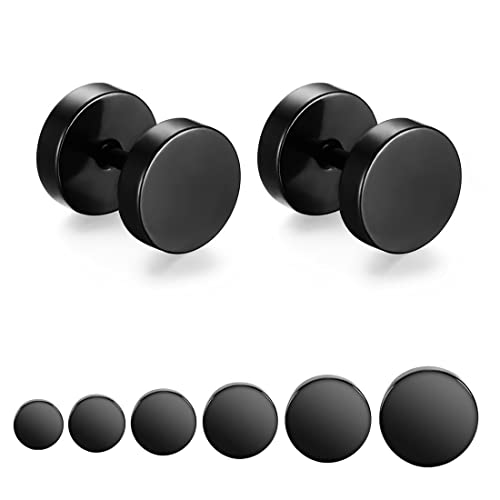 MenYiYDS 6 Paar Ohrstecker Schwarz Fake Plugs...