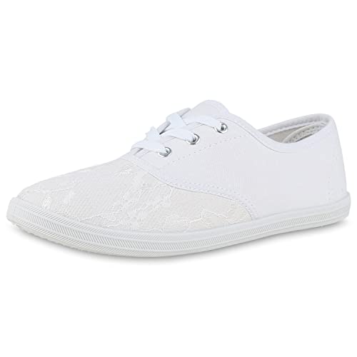 VAN HILL Damen Sneaker Low Flache Schuhe Sommer...