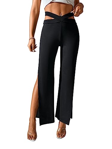 GORGLITTER Hose Mit Schlitz Damen Sexy Hose Mit...
