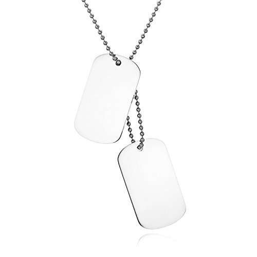 JewelryWe Schmuck Herren Dog Tag Halskette,...