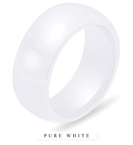 Zuiaidess Keramik Ring,Weiß, 8 Mm Polierte...