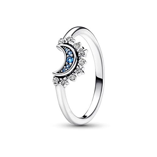 Pandora Celestial Blue Sparkling Moon Ring...
