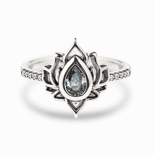 fikujap S925 Sterling Silber Lotus Zirkonia Ring...