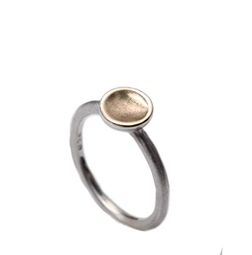 Bicolor Silberring mit 375er Gold Größen 61...