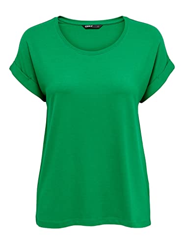 ONLY Damen Einfarbiges T-Shirt | Basic Rundhals...