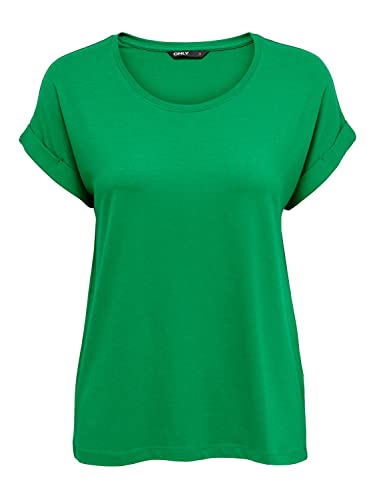 ONLY Damen Einfarbiges T-Shirt | Basic Rundhals...