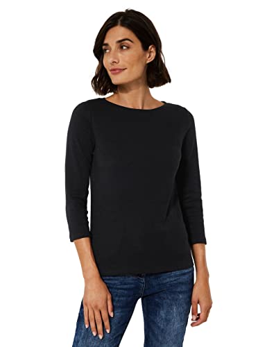 Cecil Damen Basic Boatneck T-Shirt, Black, M