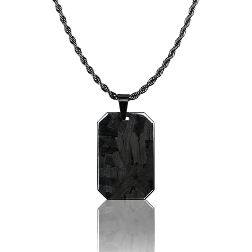 CRBNCNCPT® Kette mit Forged Carbon Dog Tag...