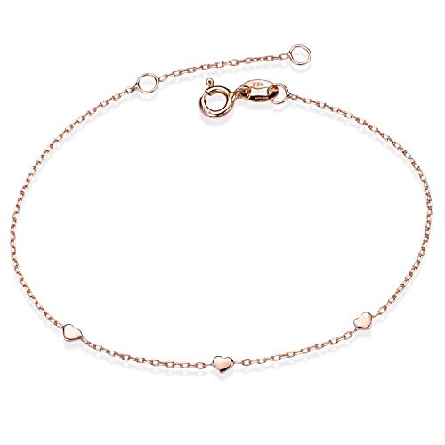 MATERIA Herz Armkette Rosegold Damen - feines 925...