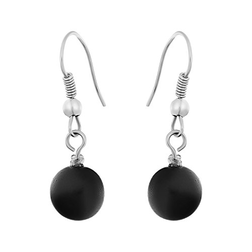 Heka Naturals Schungit schwarze Edelstein Ohrringe...