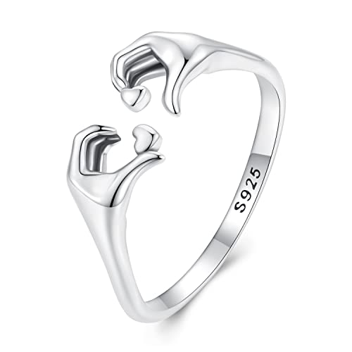 NewL 925 Sterling Silber Herz Claddagh-Ringe für...