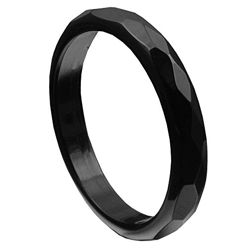Ring aus Onyx schwarz facettiert Onyxring...