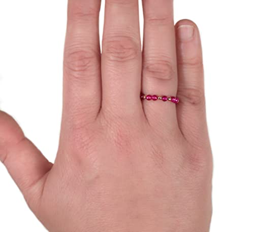 Turmalin pink Stretch Ring Perlenring elastisch...