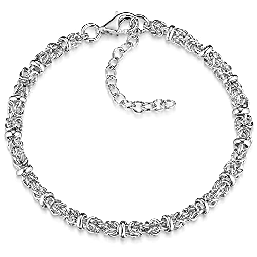 MATERIA Damen Armband Silber 925 Königskette...