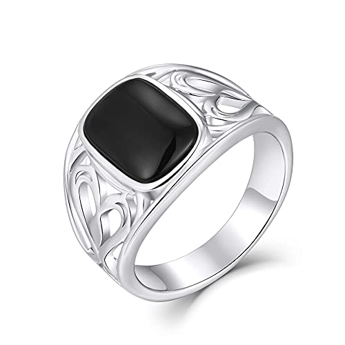 JO WISDOM Herren Ring Breit Silber 925,Klassischer...