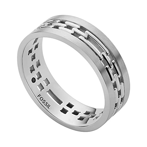 Fossil Ring Für Männer, Breite: 20mm Silberner...