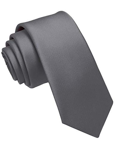JEMYGINS Krawatte Grau schmale Krawatten für...