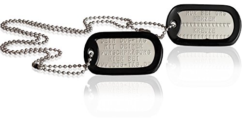 Dog Tag Kette matt, mit 2 unterschiedlichen...