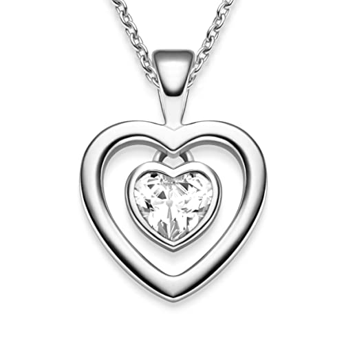 Herzkette Halskette Damen Silber 925 | Frauen...