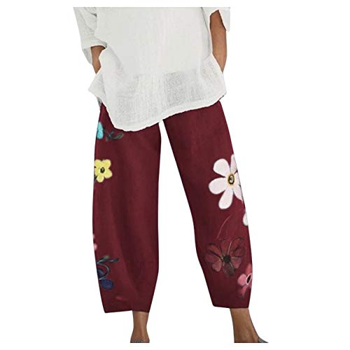 SHOBDW Lady Flower Wide Casual Bein Taille...