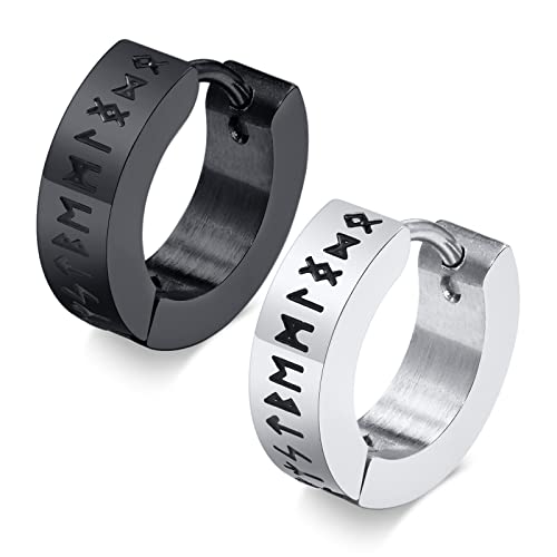 Nordischer Wikinger Hoop Ohrring Herren - Amulett...