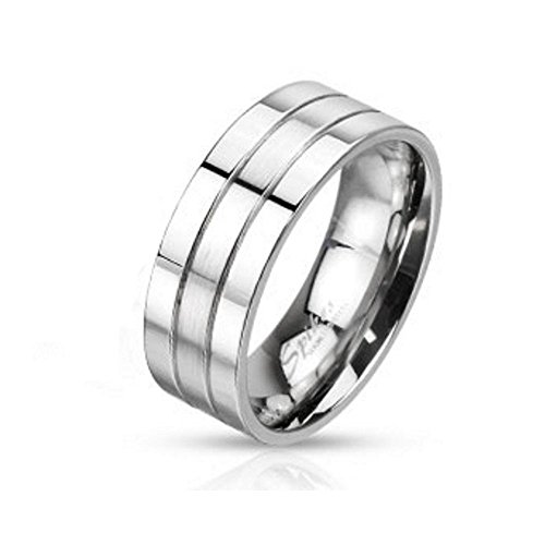 Bungsa® Ring silber dreireihig für Damen und...