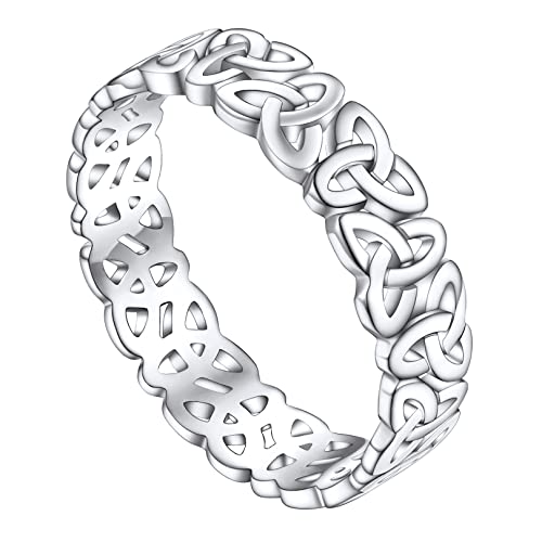 FOCALOOK Keltischer Knoten Triquetra Ring aus 925...
