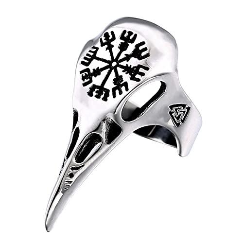 C2Jew Herren Raben Totenkopf Ring Rostfreier Stahl...