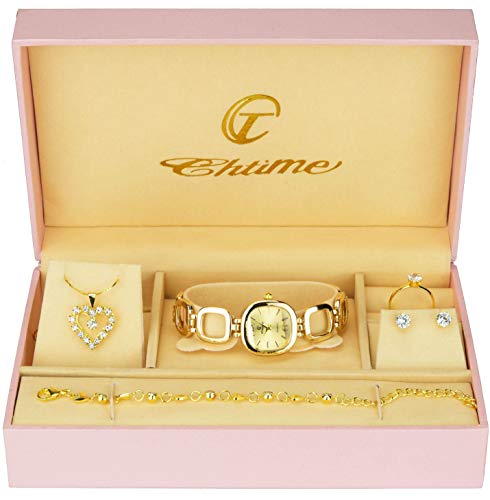 Geschenkset Damen Armbanduhr - Schmuck Set-...