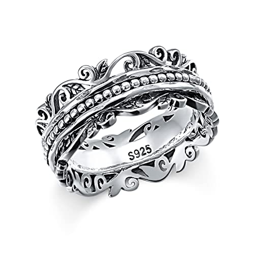 Meditations Spinner Ringe 925 Sterling Silber Rebe...