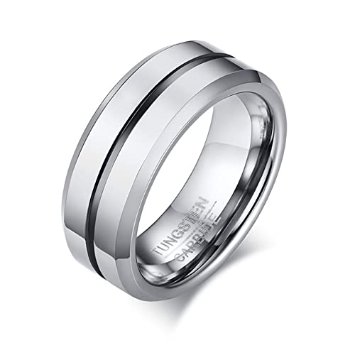 Wycian Ringe Herren Tungsten, Verlobungsring 65...