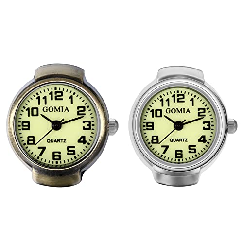 JewelryWe 2pcs Ringuhr Fingeruhr Damen Retro...