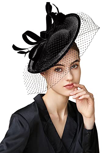 BABEYOND Feder Fascinators Hut Damen Elegant Samt...