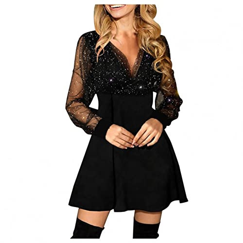 Glitzer Kleid Damen Partykleid Kleider...