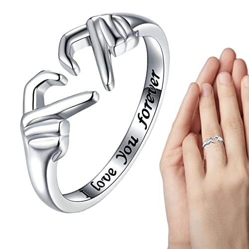 Claddagh Ringe für Damen,Herz-Hand-Ring Ich liebe...