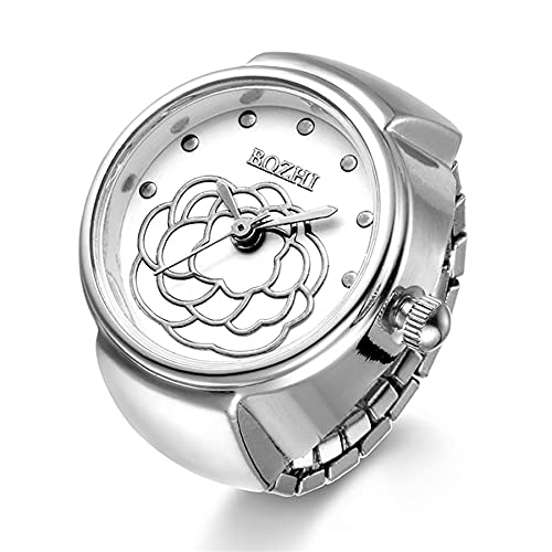 JewelryWe Damen Ringuhr Fingeruhr Analog Blumen...