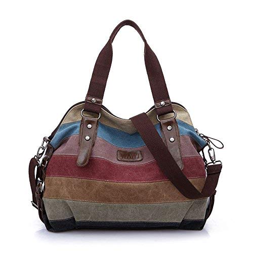 WAWJ Multi-Color-Striped Damen Handtasche /...