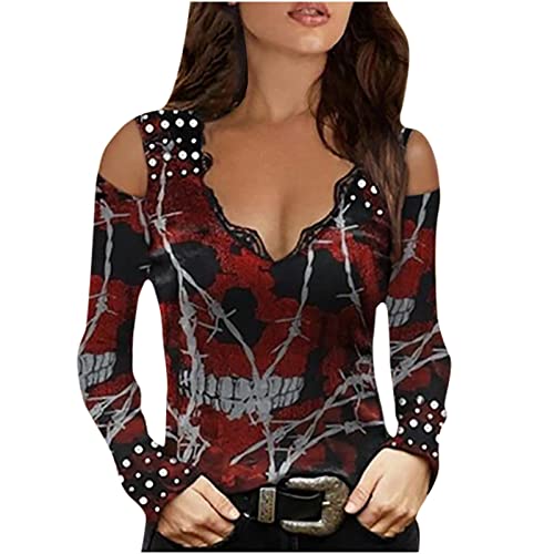 Kostüm Damen Halloween Sexy Schulterfrei Oberteil...