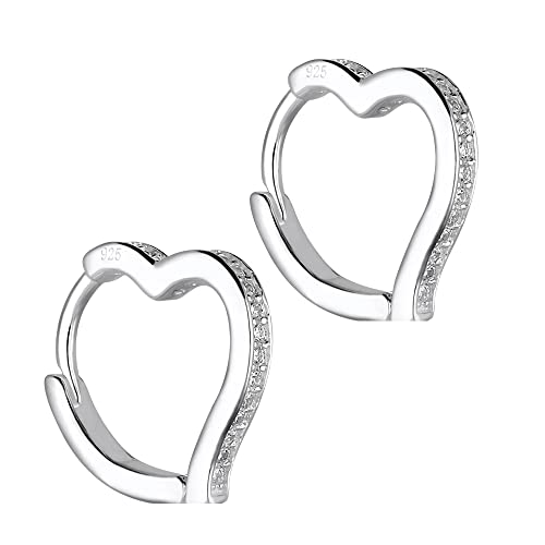 Treuheld® 925 Sterling Silber Herz-Creolen mit...