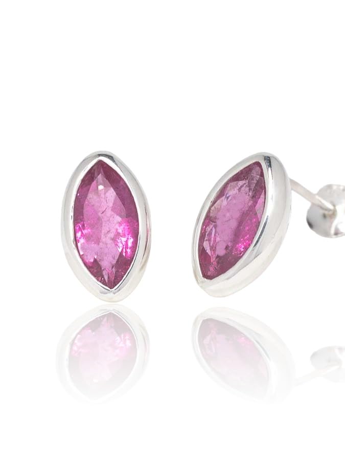 Pink Turmalin Silber Ohrstecker 12mm von...