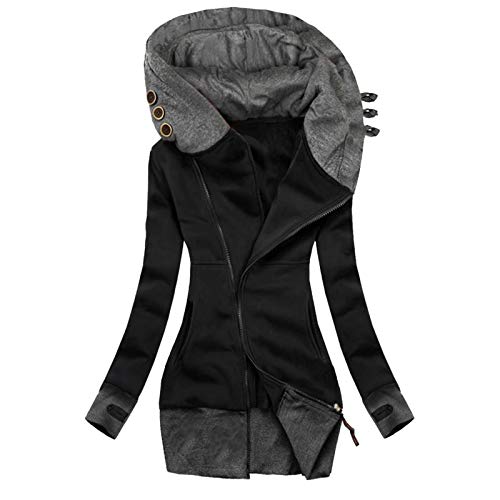 EMATOP Damen Sweatshirt Jacke Lang Warm...