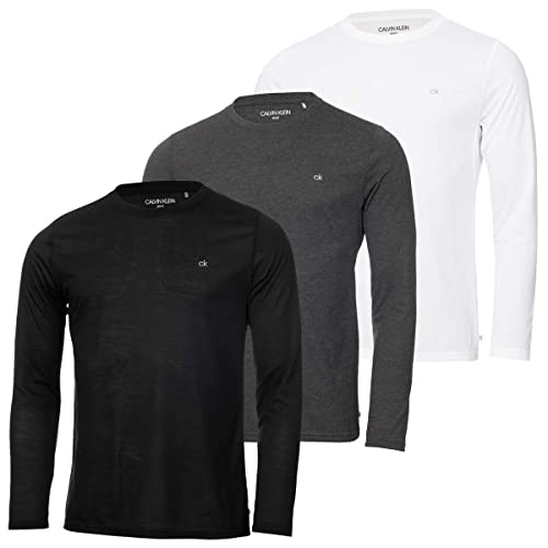 Calvin Klein Herren Langarm-3er-Pack T-Shirt -...