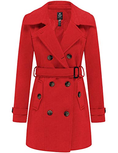 Wantdo Damen Zweireihiger PEA Coat Wollmischung...