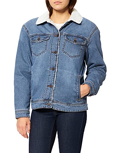 NOISY MAY Damen Gefütterte Kunstfell Jeansjacke |...