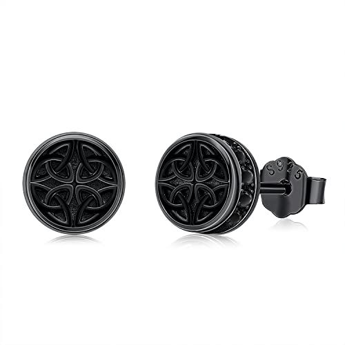 Keltische Ohrringe 925 Sterling Silber Schwarze...