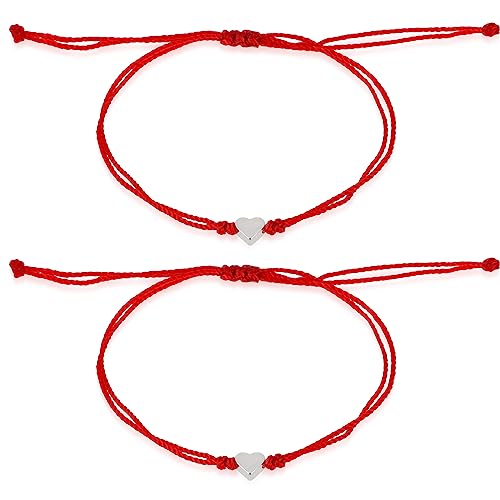 Yolev 2 Stücke Rote Seil Armbänder Frauen...