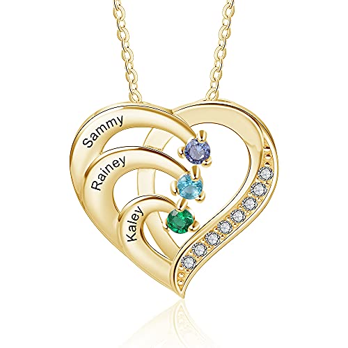 lorajewel Personalisierter Damen Namenskette mit 3...